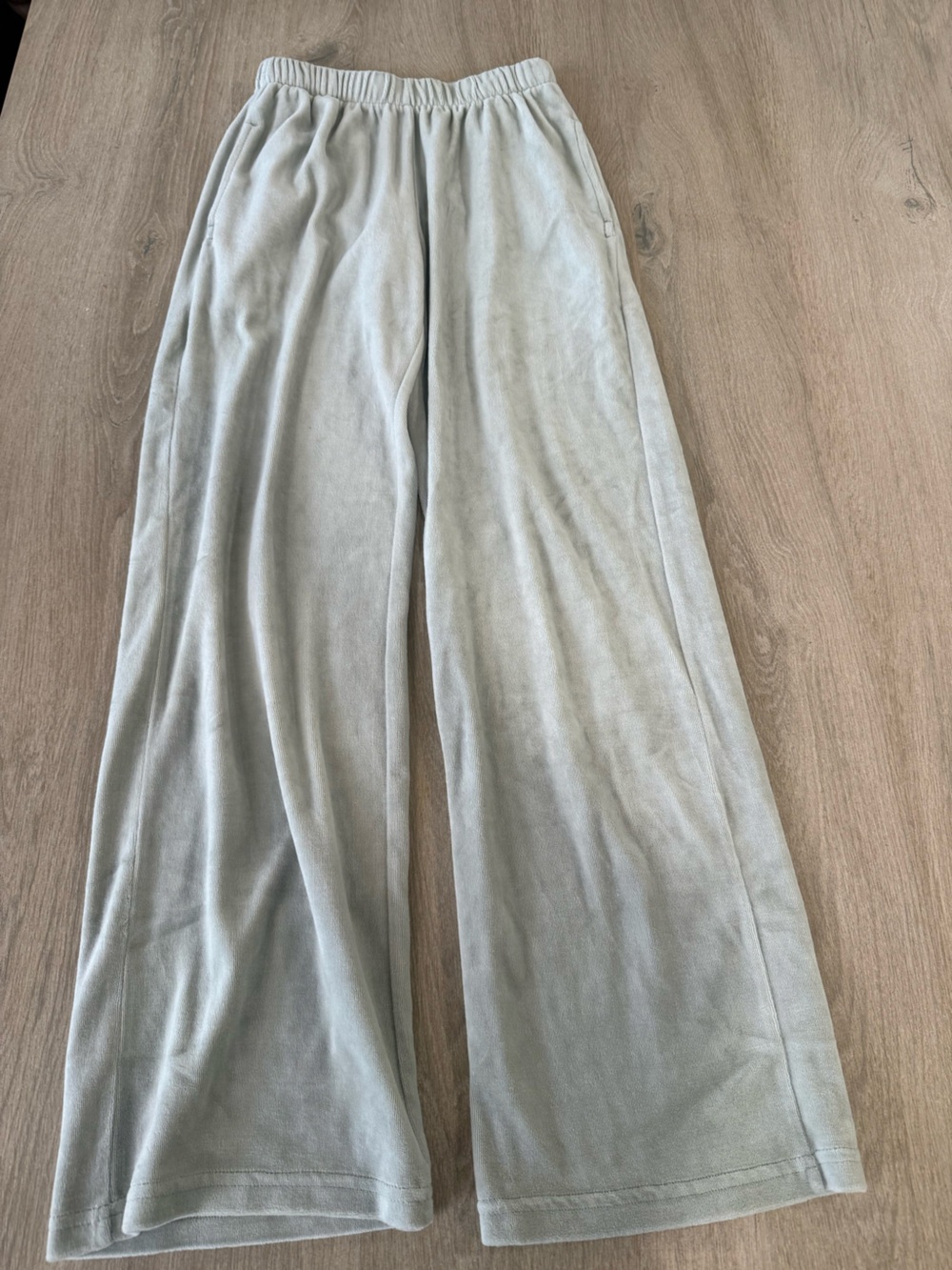 John Galt Brandy Melville Velour Wide Leg Lounge Pants Sage Travel Y2K Green OS